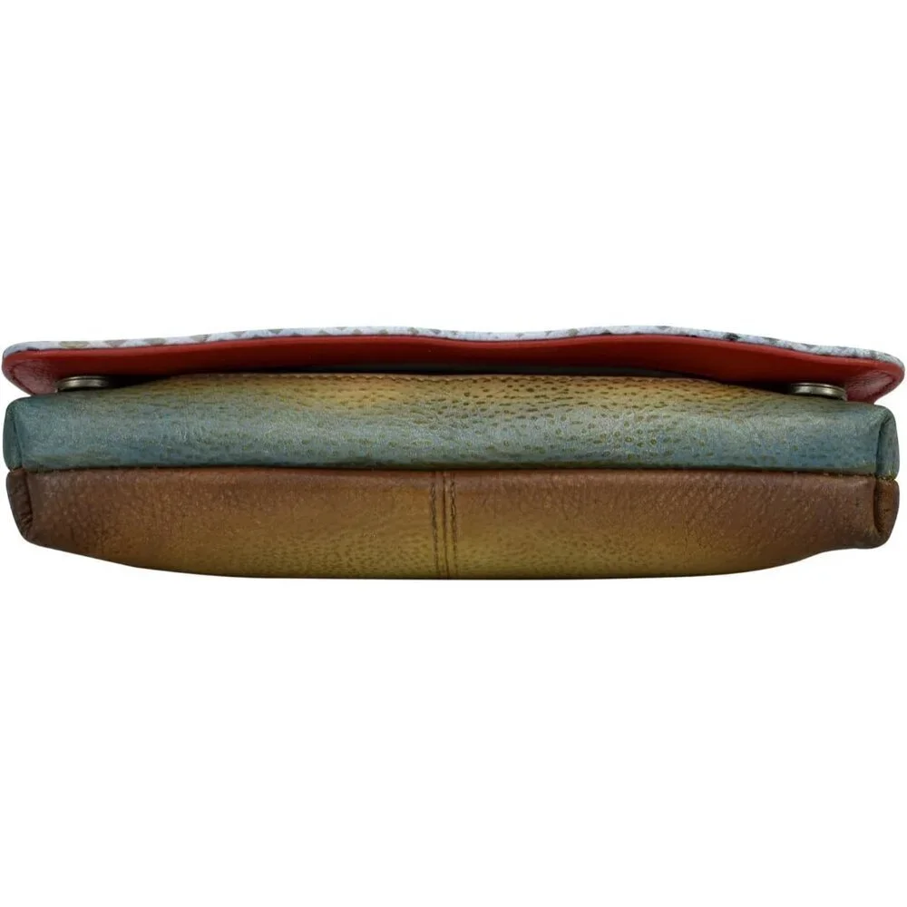 Leather Crossbody Bag Hand-Painted Vintage Style Womens Organizer